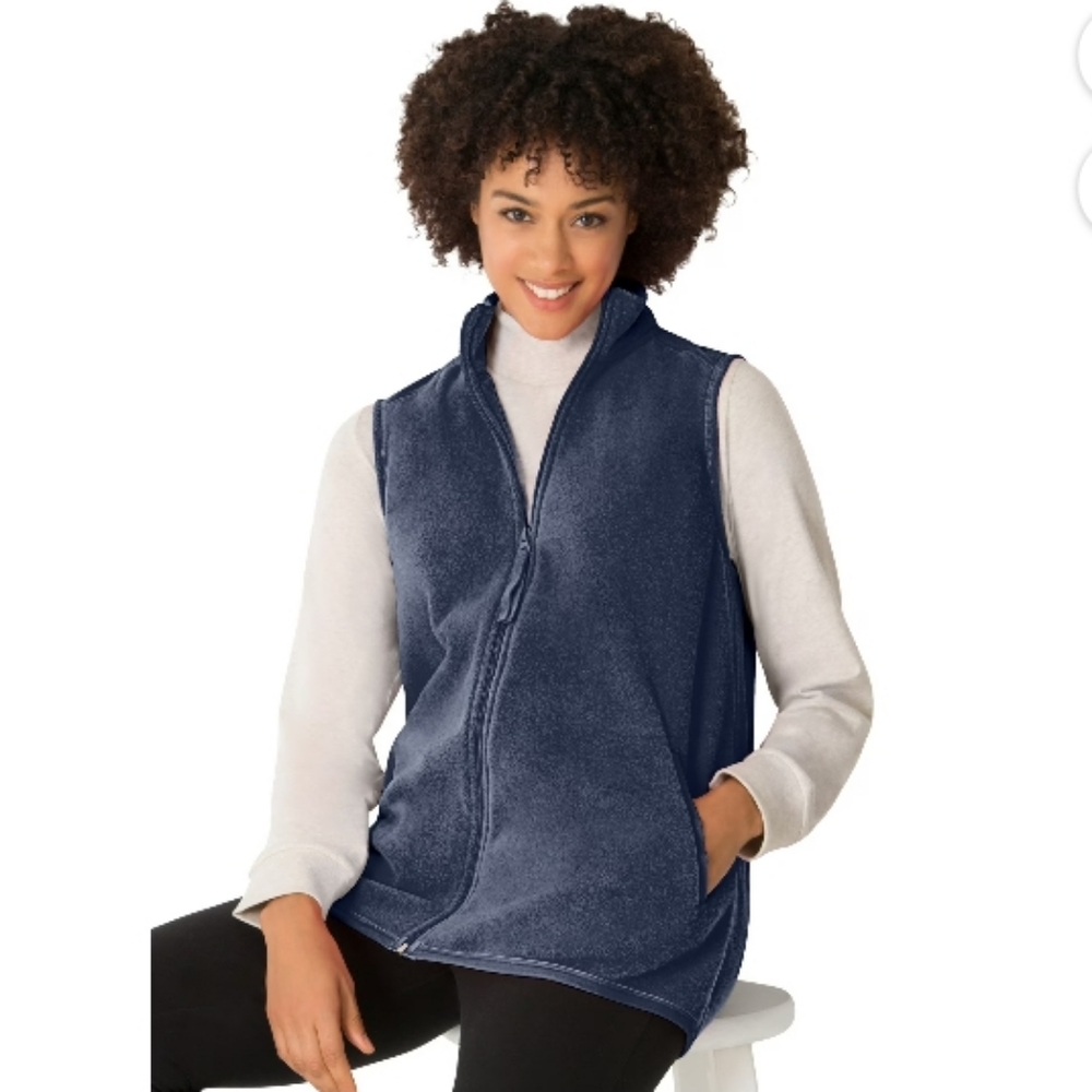 🦄Jennifer Moore Dark Blue Fleece Vest Size XL
